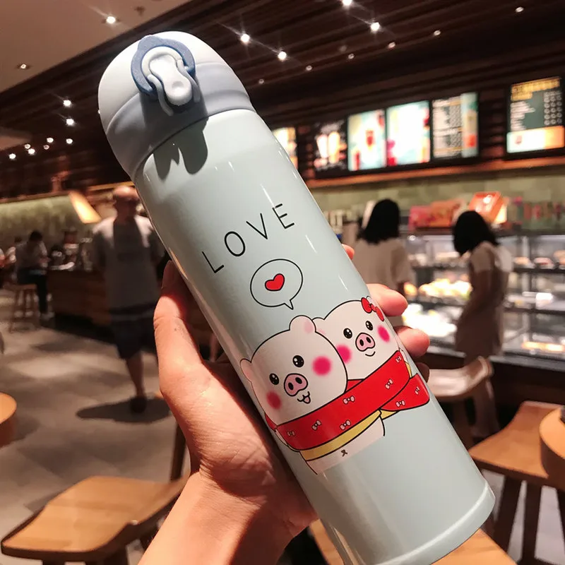 Симпатичные 500 мл вакуумные фляжки термос кружка с фильтром Термокружка милая