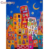 gatyztory 40x50cm oil paint by numbers multicolor house acrylic paint for painting by numbers on canvas scenery home decor wall