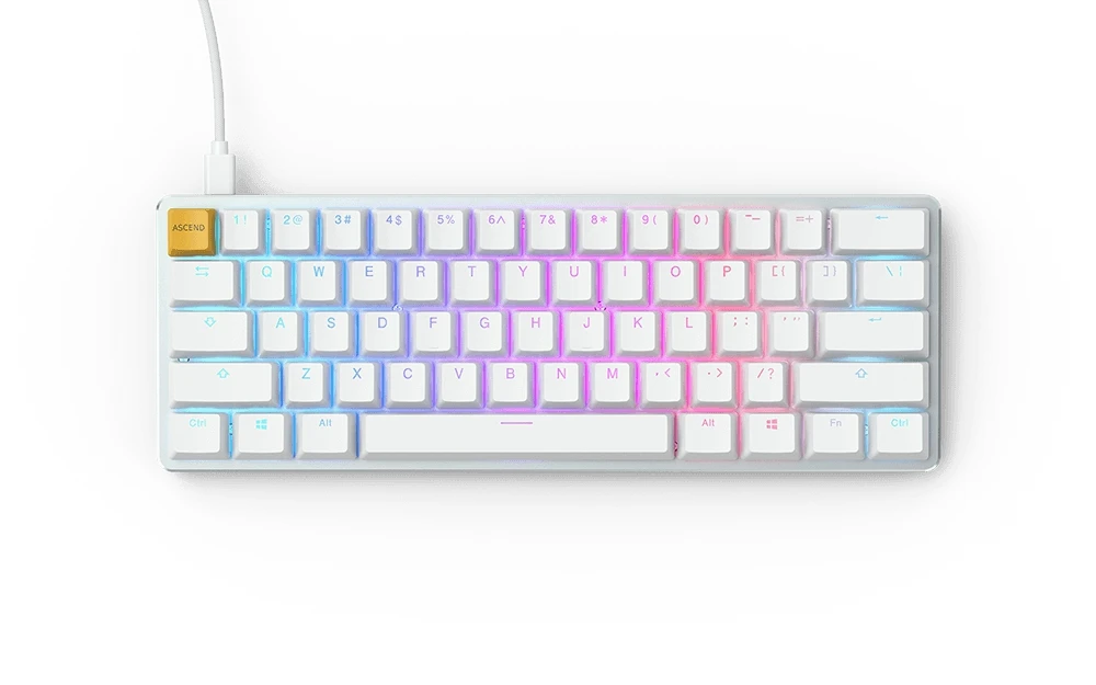 The Glorious GMMK - Compact USA - PreBuilt, with Gateron brown switches & black keycaps,