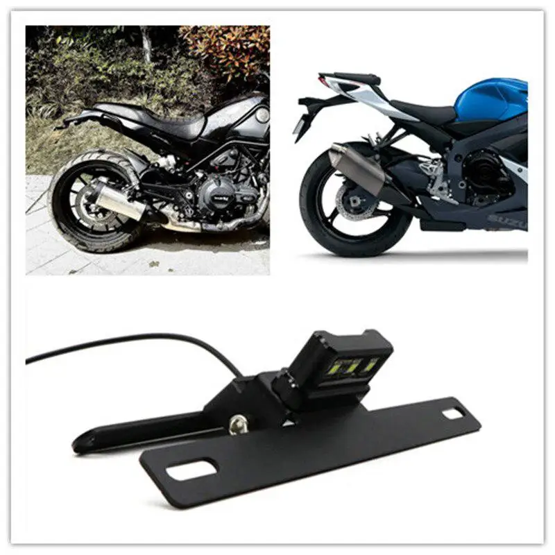 Модификация мотоцикла держатель номерного знака Светодиодные лампы в оправе