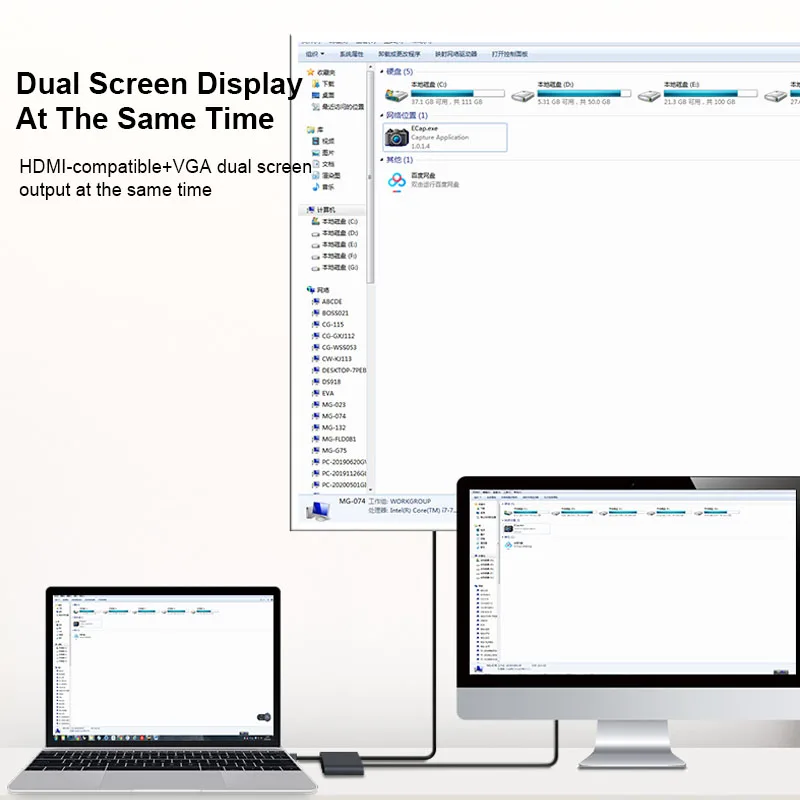 Переходник VGA Basix USB 3 0/HDMI 4K HD мультидисплей 2 в 1 для ОС Windows 7/8/10 | Электроника