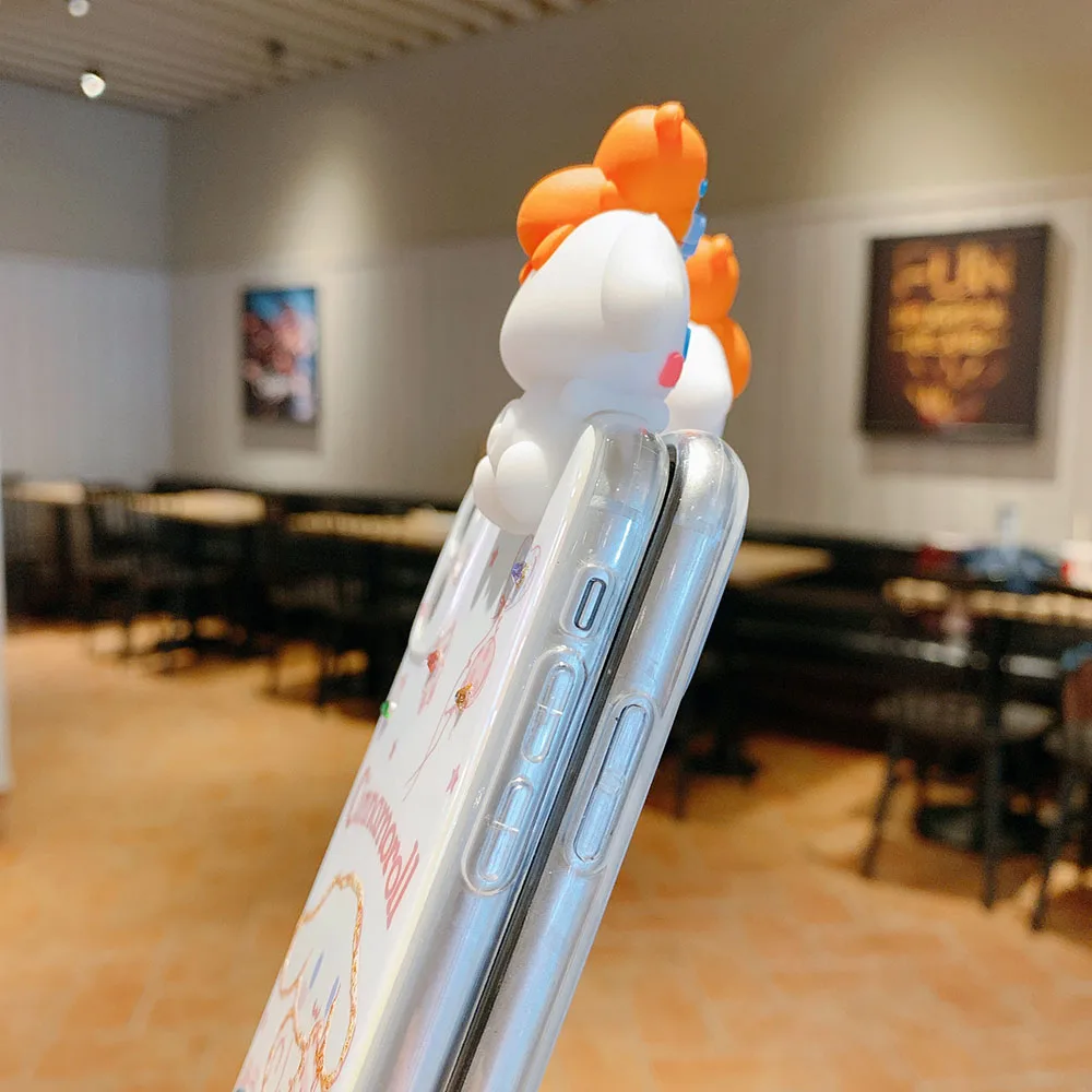 

Cute 3D Cartoon Dog Phone Cover Case For iphone 12 11 7 8 Plus XR XSMax Etui hood for fundas Huawei P40Pro P30 nova8Pro Holder