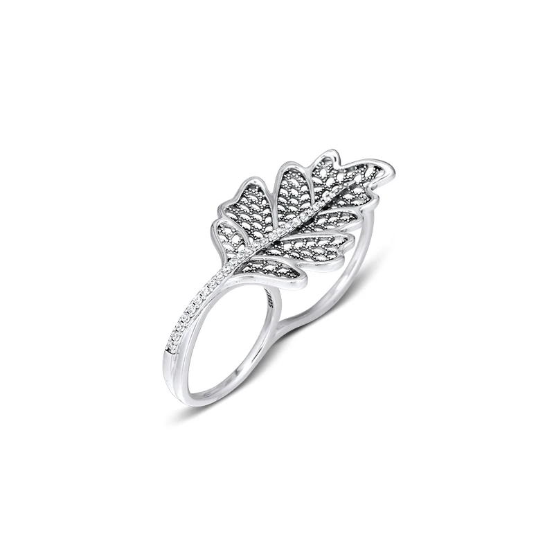 

Серебряные кольца для женщин Anillos 925 стерлингового серебра дубовый лист двойное кольцо Engagment Свадебные ювелирные изделия, ювелирные изделия вечерние подарок оптовая продажа
