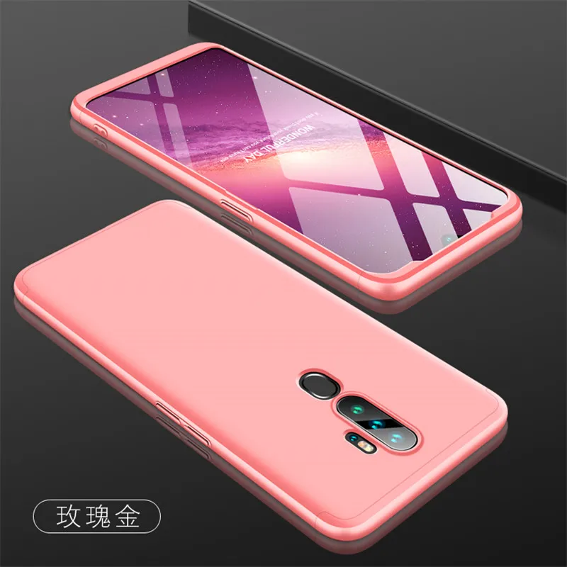 Oppo A5 A11X чехол A52020 360 градусов полное покрытие защищенное матовое твердое покрытие для Oppo A9 цветное покрытие со стеклянной пленкой