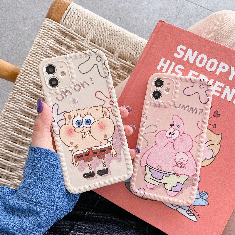 

Creative Cartoon Cute Silicone Elastic Soft Case For IPhone 12 11 Pro Mini XR X XS Max 7 8 SE 2020 6 6s Plus Original Cover