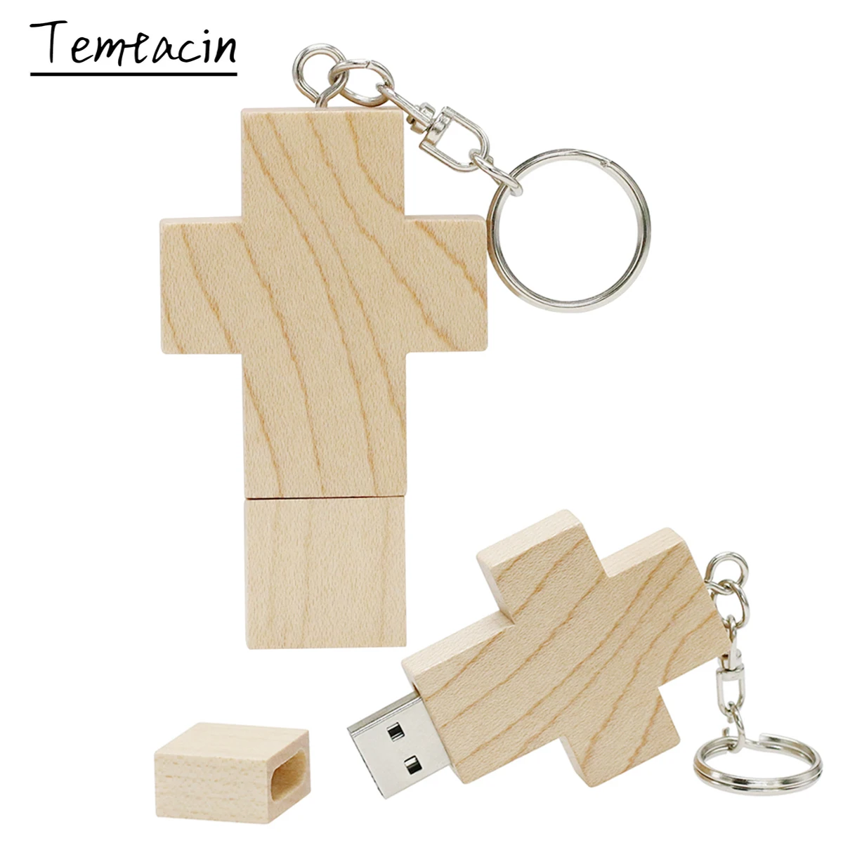 Клена из орехового дерева брелок в виде Креста USB флэш накопитель 128 Гб 8
