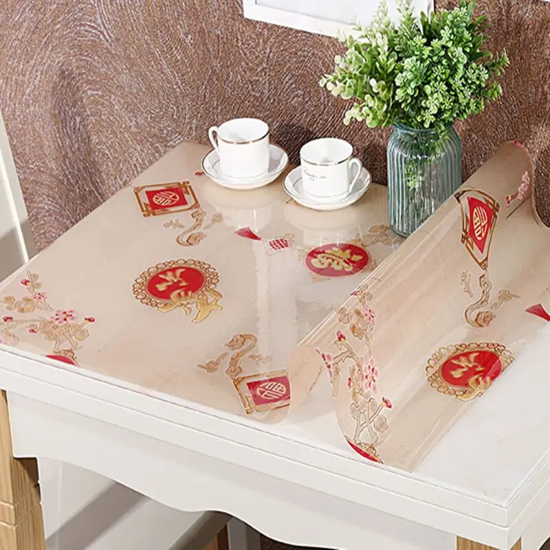 Водонепроницаемая скатерть для стола с узором кухонный ПВХ чехол подстилка из