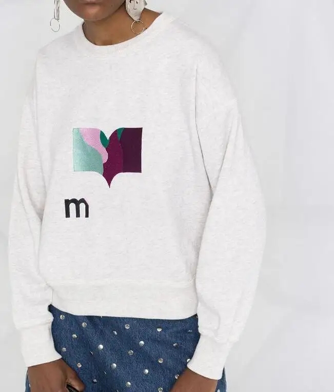 

Women Letter Sweater 2021 New Autumn Winter Contrast Color Embroidery Hoodie Fashion Loose O Neck Casual Sports Sweatshirts