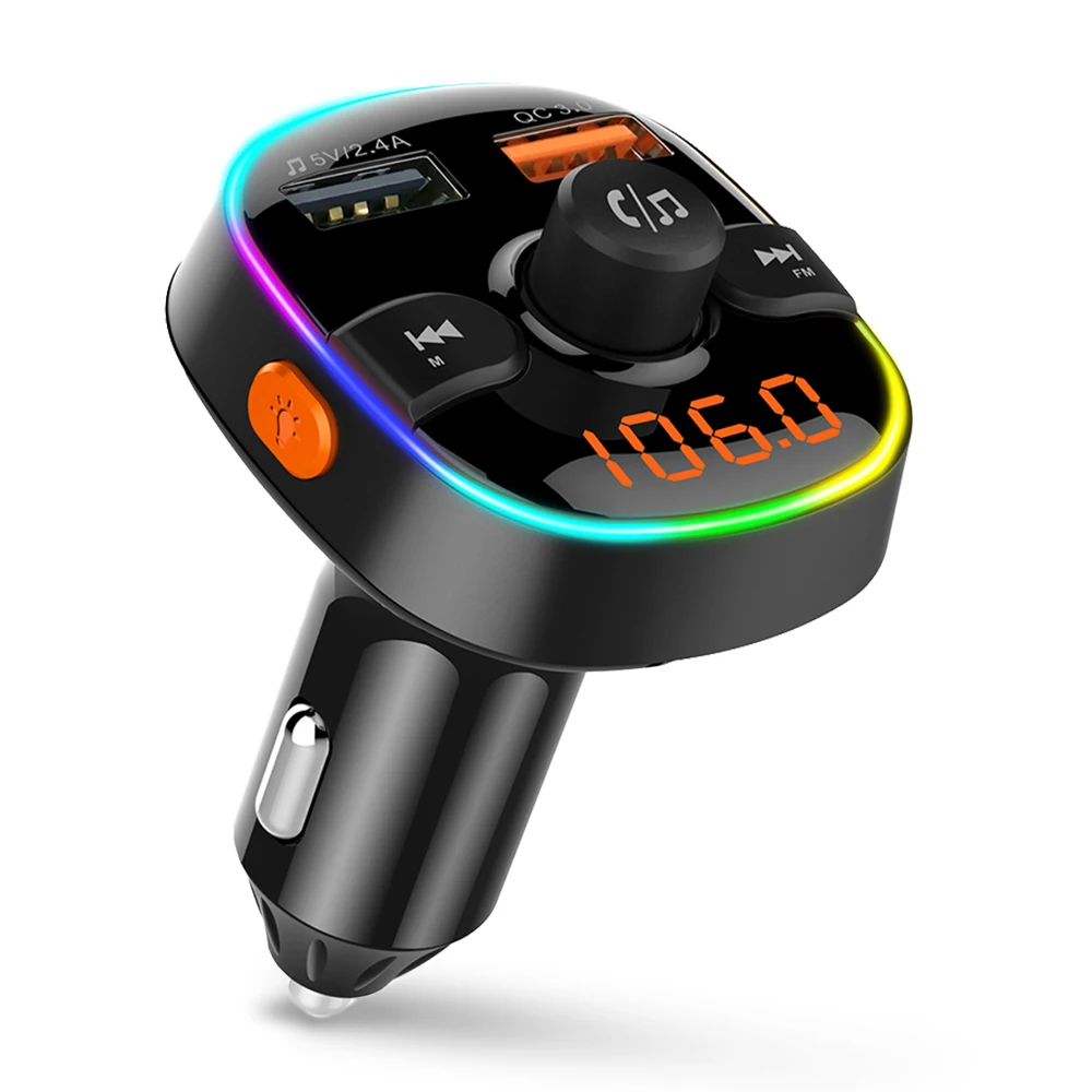 Беспроводной Hands-Free fm-передатчик Bluetooth 5 0 стерео MP3-плеер режим дыхания 7 цветов