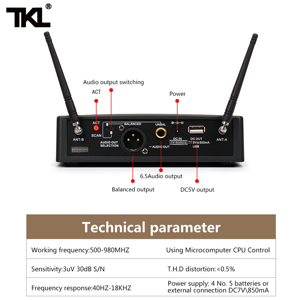 

OK727R Professional Stage Performance Saxophone Musical Instrument Microphone Violin Guitar Erhu Dedicated Wireless Microphone