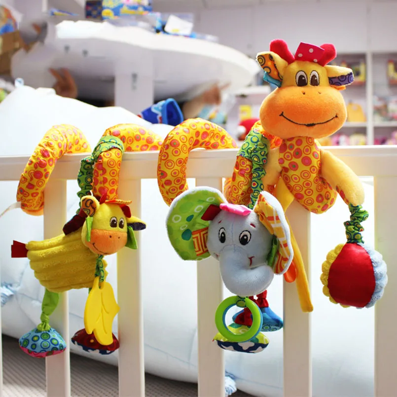 

Обучающие игрушки для малышей, Детская плюшевая игрушка-погремушка в виде животного, мобиль для детской коляски, детской кроватки, детские ...