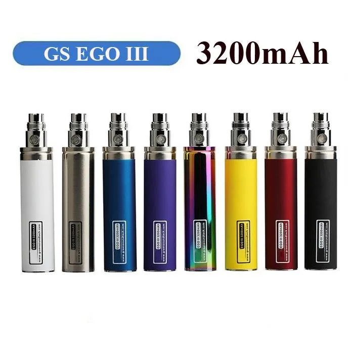 

Ego 3200mah Battery Upgraded Version GS Ego II 2200mah Ecig Batteries 510 Thread Vaporizer 3200Mah Capacity E Cigarette Vape Pen