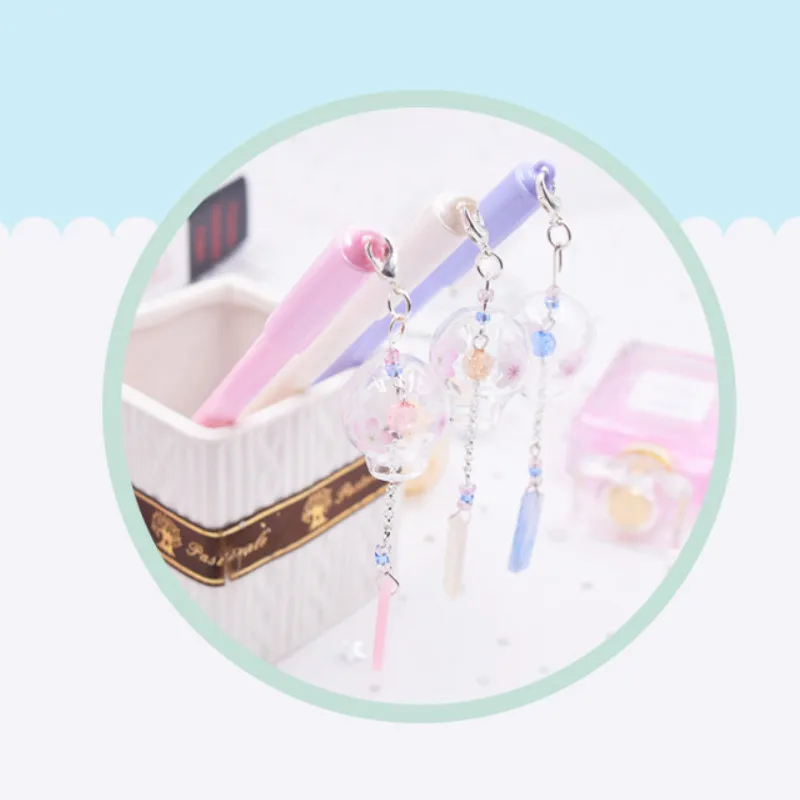 1/2 шт. гелевая ручка 0 5 мм кавайные ручки ветер подвеска-колокольчик нейтральные