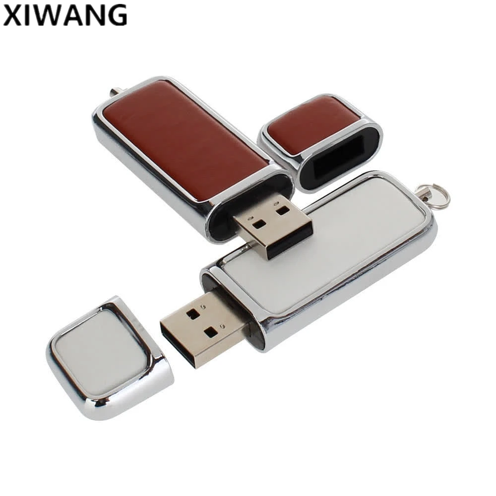 Водонепроницаемый usb 2,0 металлический кожаный usb флеш-накопитель 4 ГБ 8 ГБ кольцо для ключей 16 ГБ 32 ГБ 64 ГБ подарочная ручка-накопитель 128 ГБ Флешка бесплатный логотип на заказ