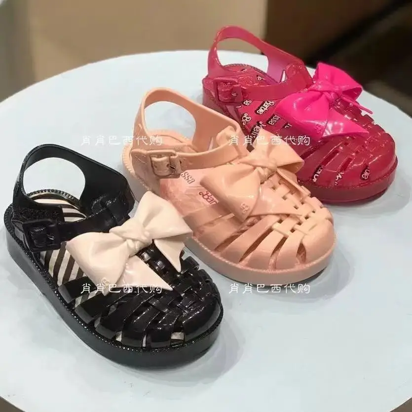 

New Mini Melissa Jelly shoes 2023 Kids Girl Summer Sandals Children's Fashion Beach Sandal Toddler Candy Shoes Non-slip