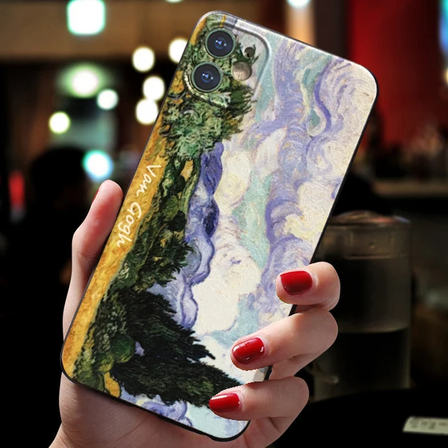 

3d Art Phone Case For iphone 11 12 Mini XS 12Pro 11Pro Max Cases SE 2020 6 S 7 8 Plus X XR Cover Oil Painting Soft Coque Shell