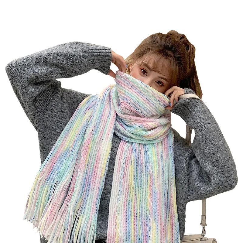 

2020 new scarf female qiu dong imitation thickening thermal gradients of cashmere scarf shawl 3705 students in winter