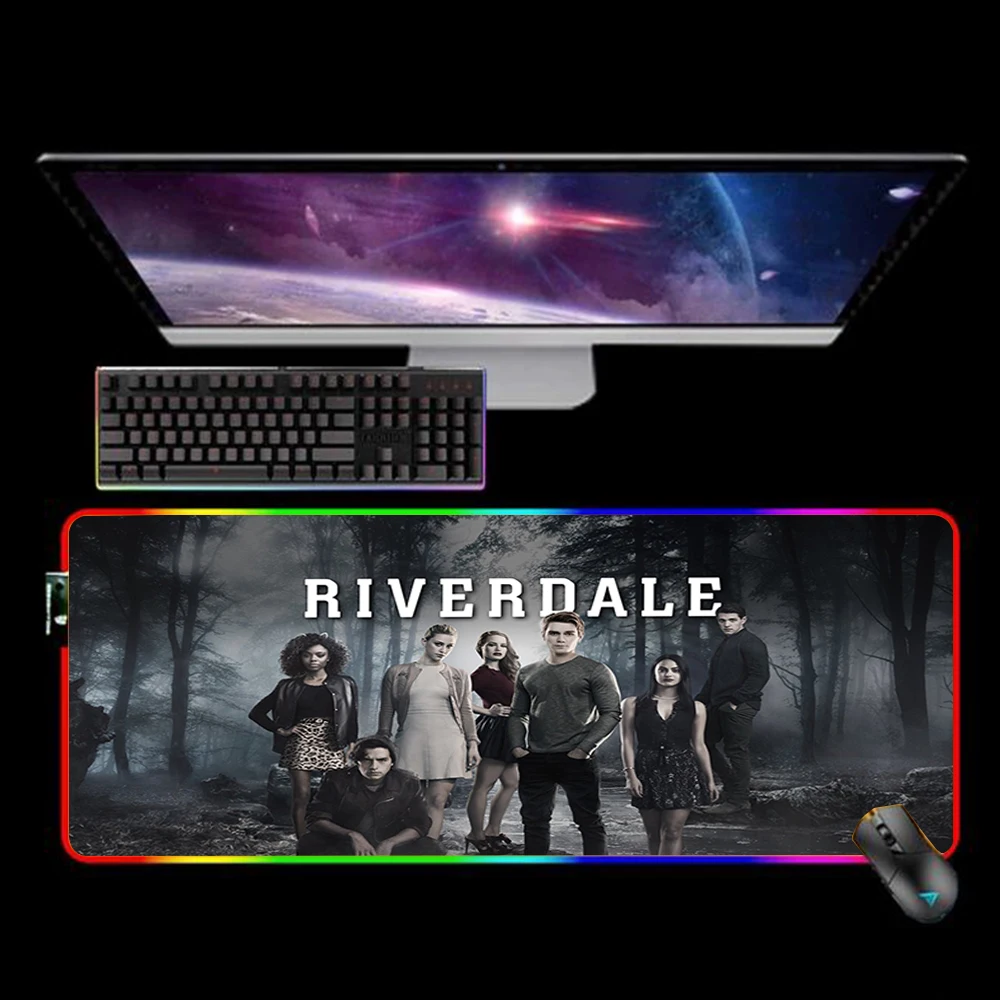 

RGB Riverdale Mouse Pad XL 30X60 Mousepad Keyboard Mat LED Mause Pad Rubber No-slip with Backlit Tapis De Souris 25X35 Mouse Mat