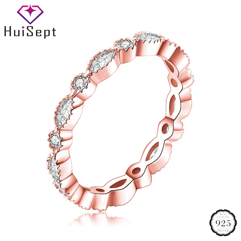 HuiSept элегантное кольцо из серебра 925 пробы для женщин модные ювелирные изделия