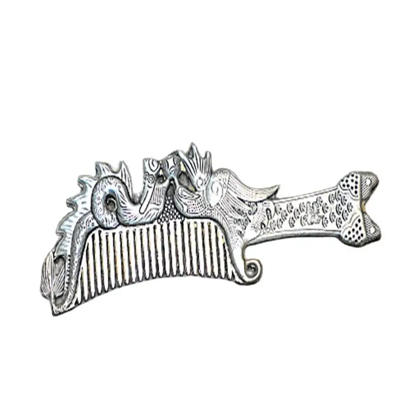 В винтажном китайском стиле Мяо серебряные украшения из серебряная с подвесом расческа MiaoYin расческа изысканная ручная работа;