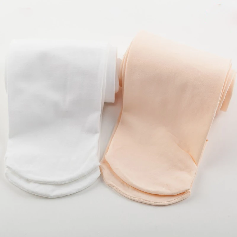 Колготки для балета девочек бархатные чулки танцев белого и телесного цвета из