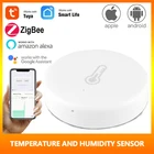 Умный датчик температуры и влажности Tuya ZigBee, работает с приложением TuyaSmartLife через приложение Alexa Google Home и Zigbee Hub