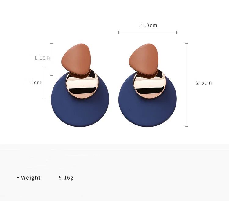 

Korean Fashion New Statement Earrings For Women Sweet Pink Round Geometric Irregular Dangle Drop Earrings Modern Jewelry 2021