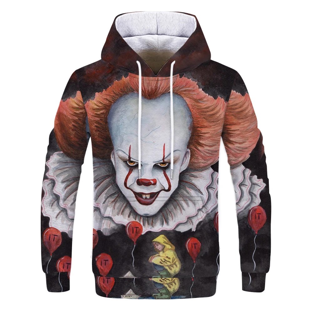 2019 модная качественная толстовка с 3D принтом клоуна из фильма странные ужасы