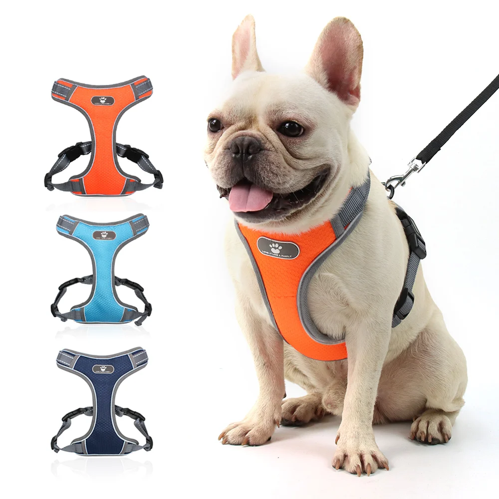 

Dog Collar Harness Reflect Leash Goods Cats Clothes Small French Chest Supplies Medium Large Suit Pomeranian Doberman Breathable