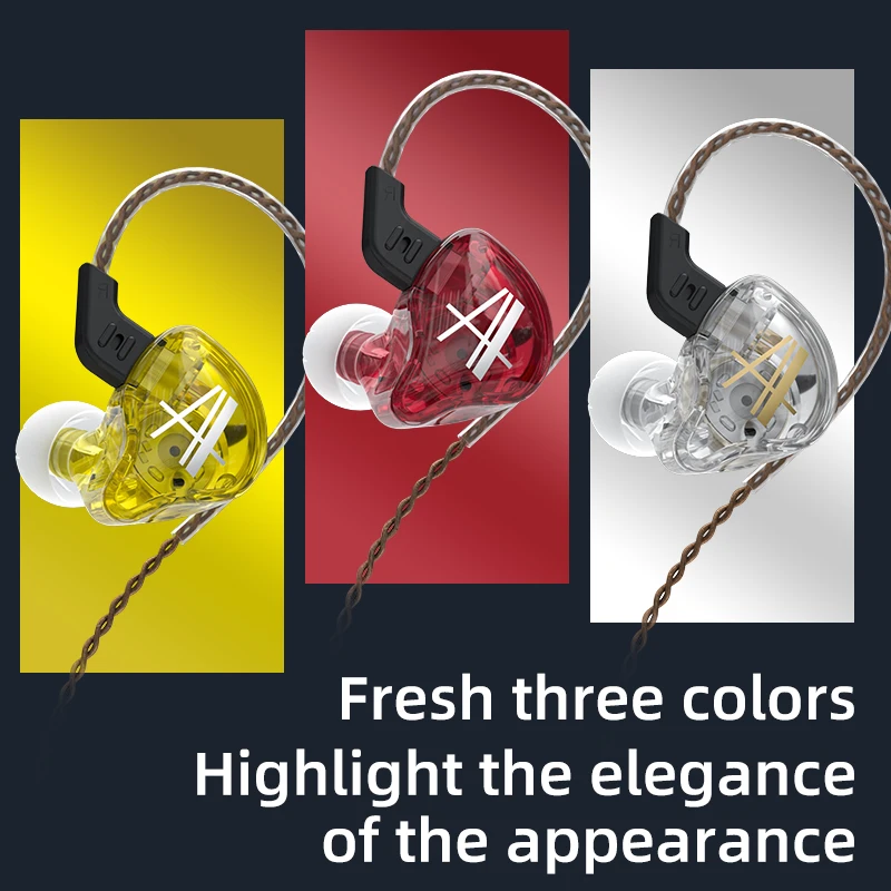 CCA CA2 1DD Dynamic In Ear Earphone HIFI DJ Monitor Earphones Earbud Sport Noise Cancelling Headset KZ ZST EDX TRN MT1 ST1 M10 |