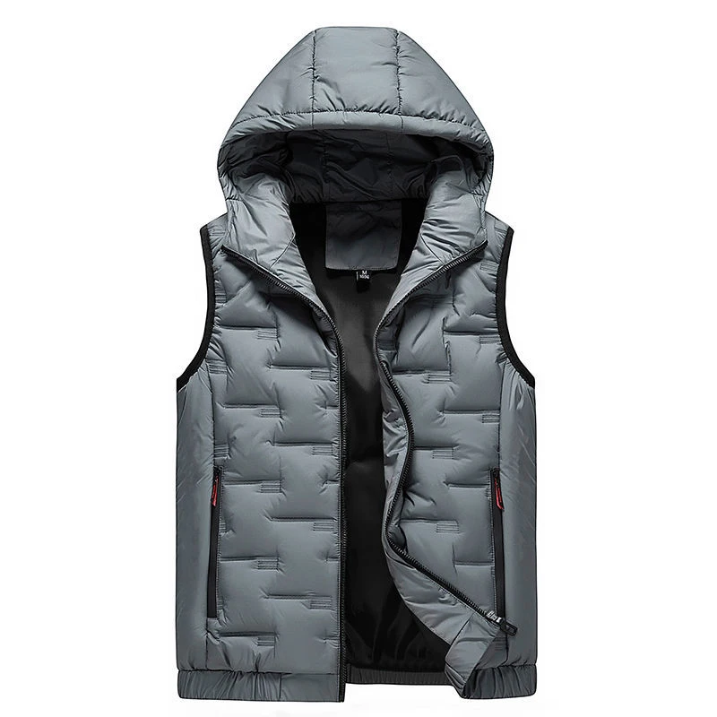2021 новый зимний мужской жилет пальто с капюшоном без рукавов куртка толстый