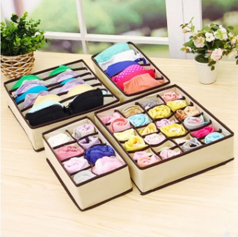 Drawer Closet Organizers Boxes For Underwear Bra Home Storage Non-woven Scarfs Socks Organizer Box | Дом и сад