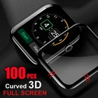 3D изогнутое закаленное стекло, защита экрана, полное покрытие, пленка, защита для Apple Watch, 38 мм, 40 мм, 42 мм, 44 мм, серия 6, 5, 4, 3, 2, 100 шт.