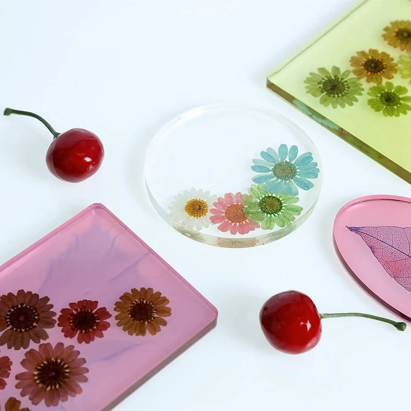 

5 Pack Big Design Resin Molds Silicone Jewelry Casting Molds Coaster Molds For Resin Jewelry Making Diy Craft, Include Round, Sq