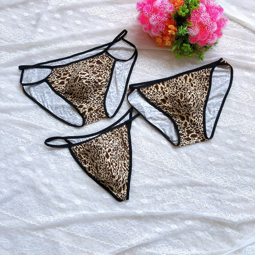 

Men's Underwear New Fashion Men's Sexy Leopard Print Sexy Pocket Briefs Low Waist Personality Breathable Thong