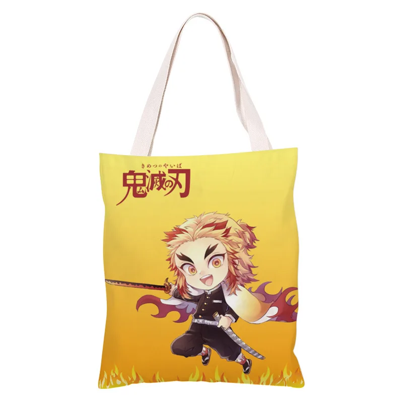 

NEW Anime Kimetsu No Yaiba Demon Slayer Kamado Tanjirou Agatsuma Zenitsu Tomioka Giyuu Canvas Shoulder Bag