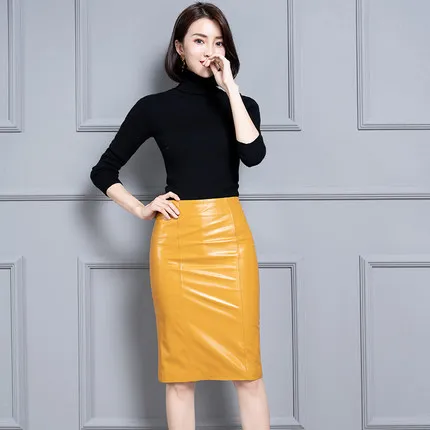 2019 Новая модная юбка из натуральной овечьей кожи K24 | Женская одежда