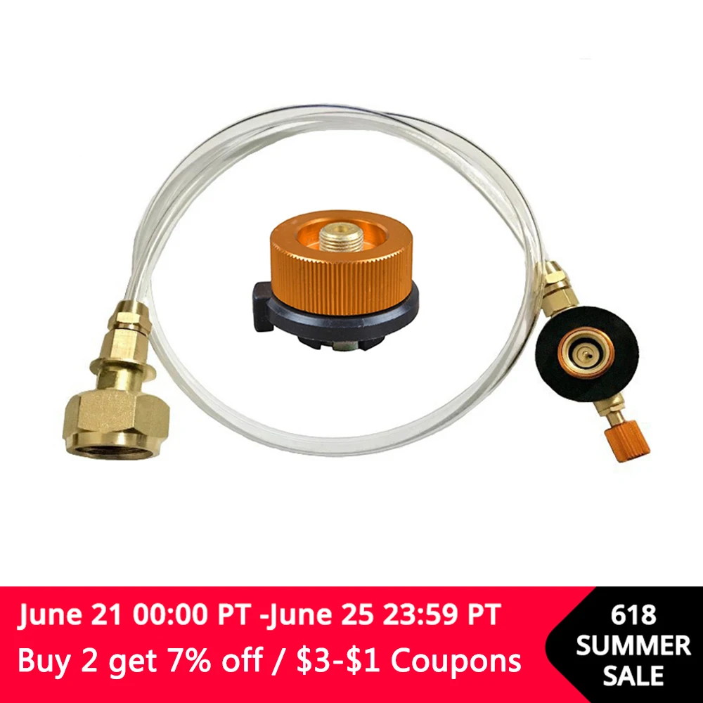 

Outdoor Camping Gas Stove Tank Adapter Gas Cylinder Inflation Valve Set Picnic Stove Accessories For Russia Camping Equipment