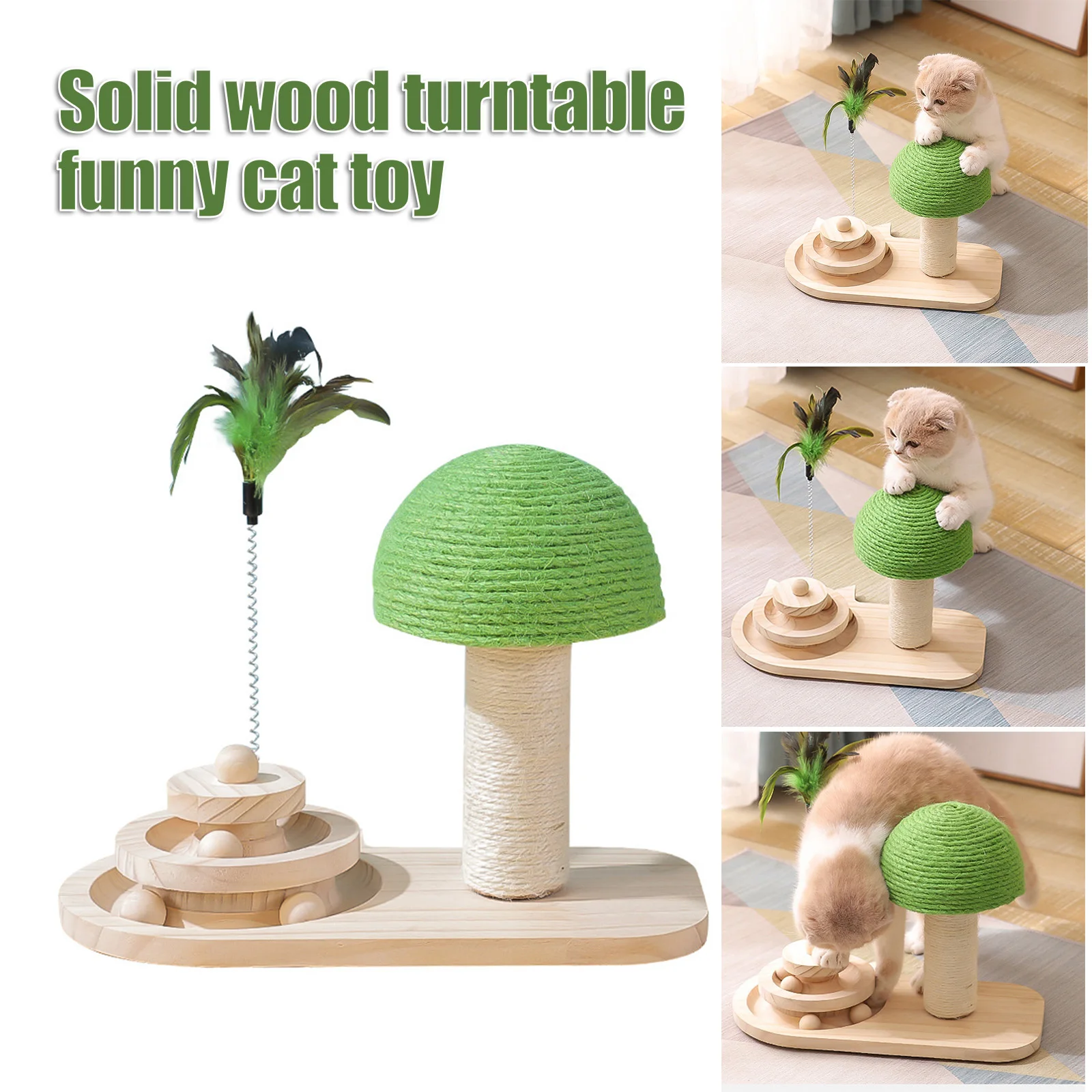 Интерактивные деревянные игрушки для кошек Шариковая дорожка башня роликовые