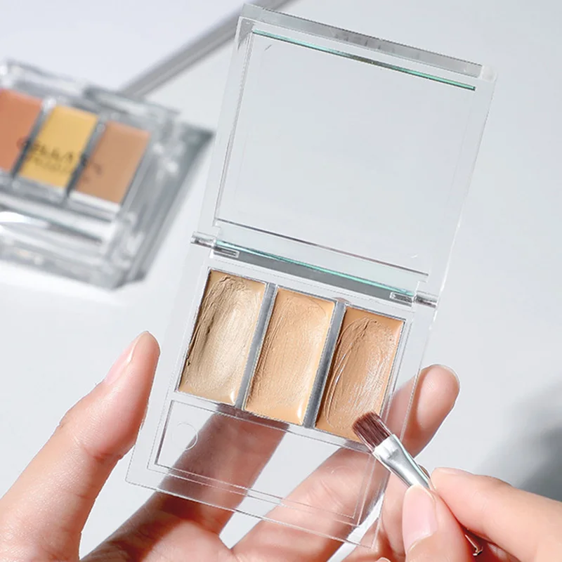 Оптовая продажа 3 цвета консилер Палитра крем текстура покрытие акне пятна