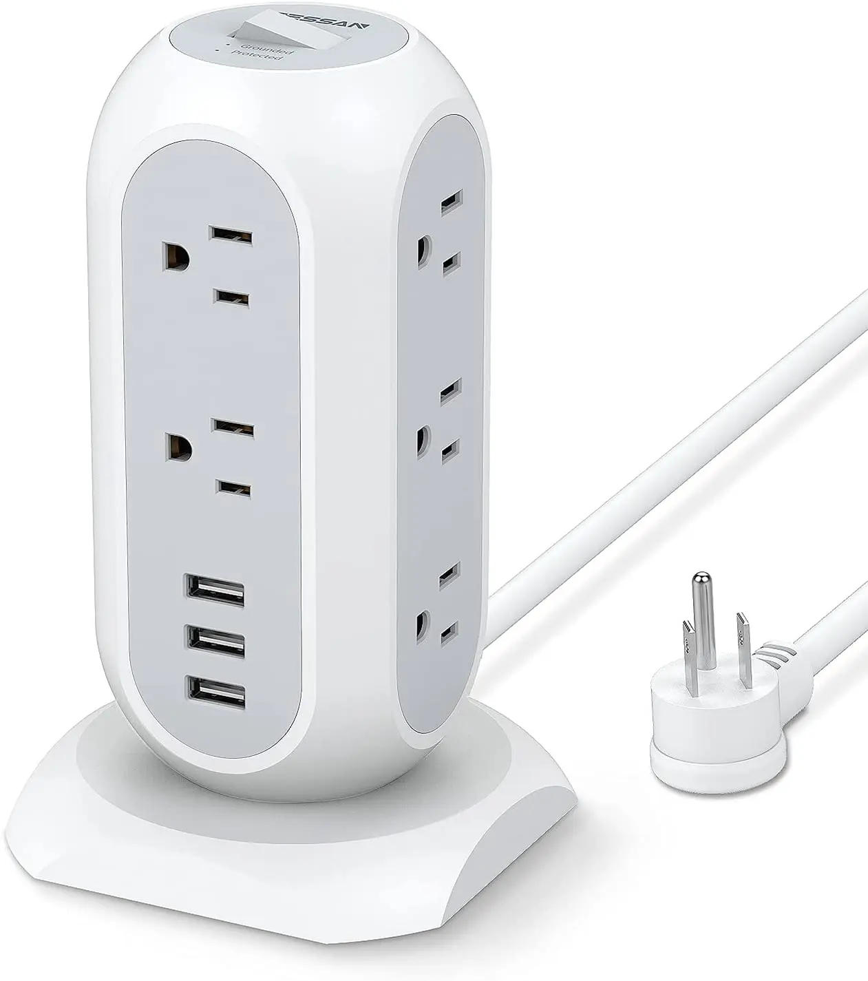 

Power Strip Tower TESSAN Surge Protector with 11 Widely Spaced Outlets 3 USB Ports, Extension Cord 6 Feet, Multi Outlets