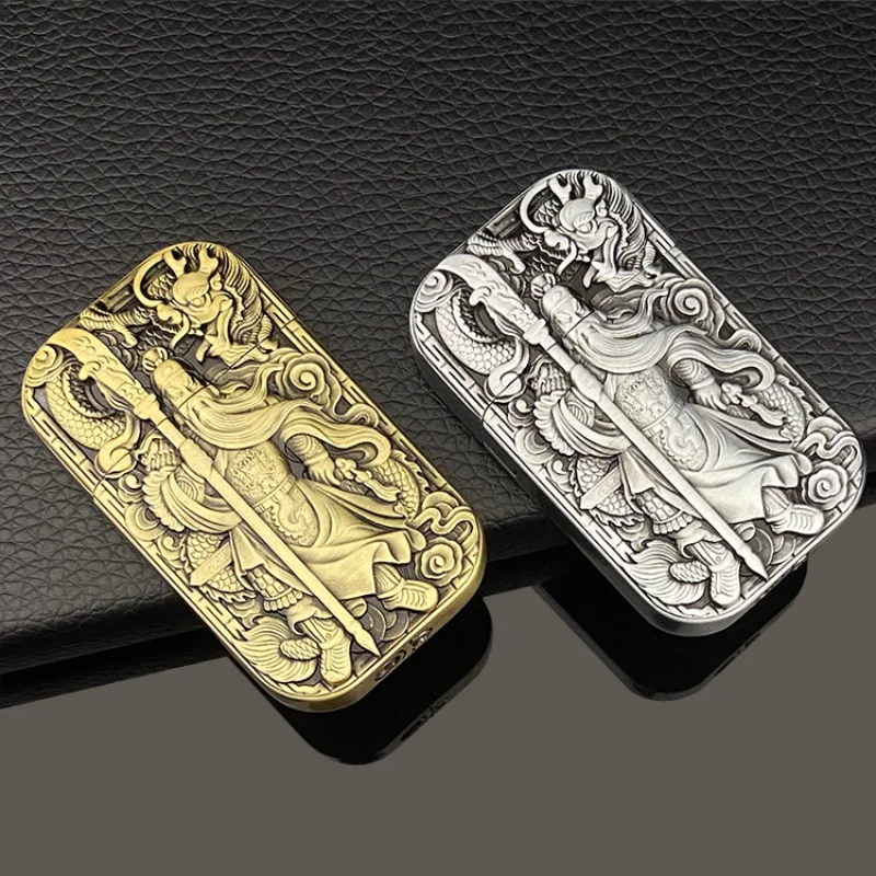 

Butane Torch Lighter Personality Creative Embossed Zinc Alloy Cai Shen GuanGong Gas Inflatable Metal Windproof Cigarette Lighter