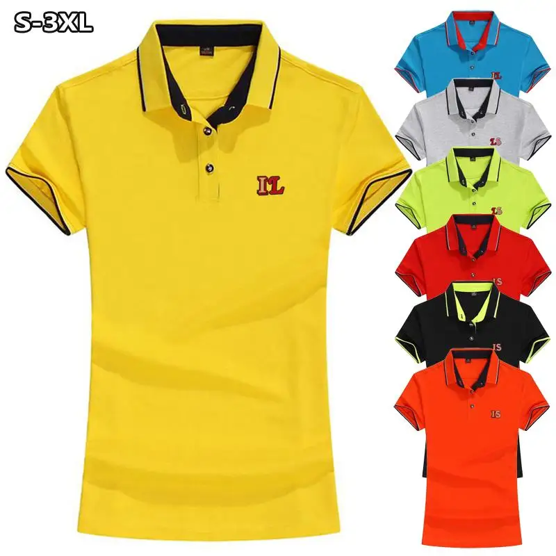 Модные рубашки-поло новинка летние женские с коротким рукавом