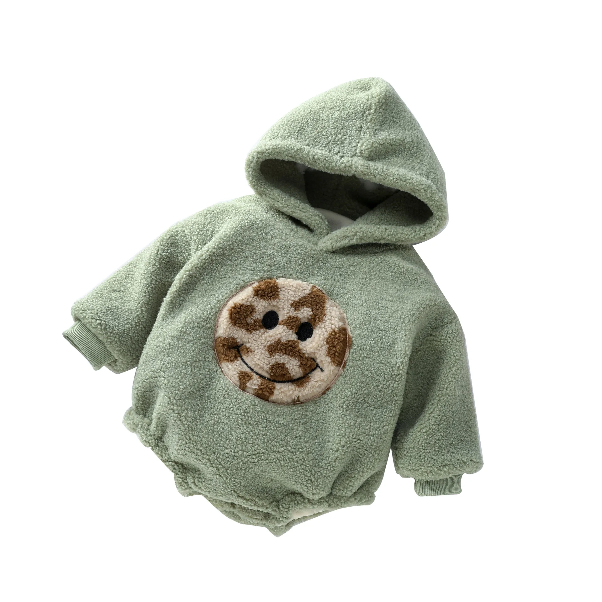 Зимний Детский комбинезон из плотного бархата 2019 г. милый со смайликом| |