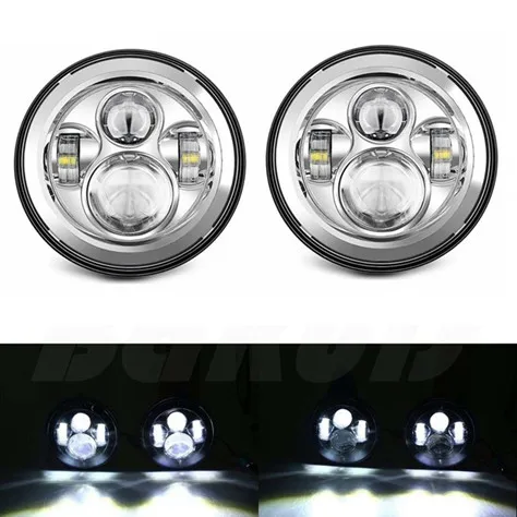 2Psc 7 дюймовый светодиодный фар H4 (Подол короче спереди и длиннее сзади) с Halo