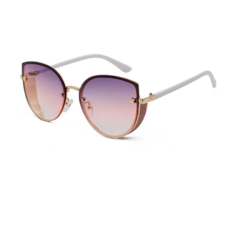 

Sexy ladies Cat eye Women's sunglasses high quality Fashion Rimless Brand shades glasses female sunglasses oculos vintage