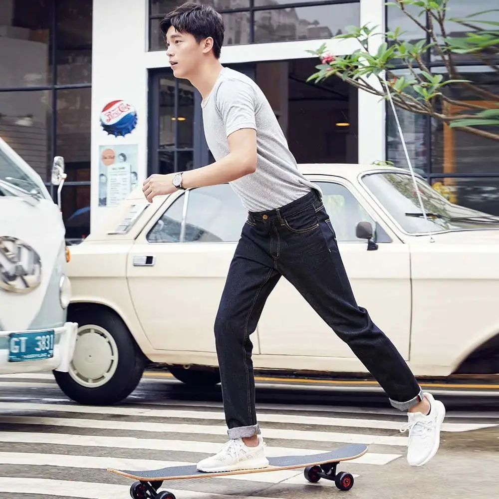 Youpin мужские Модные джинсы деловые повседневные Стрейчевые зауженные