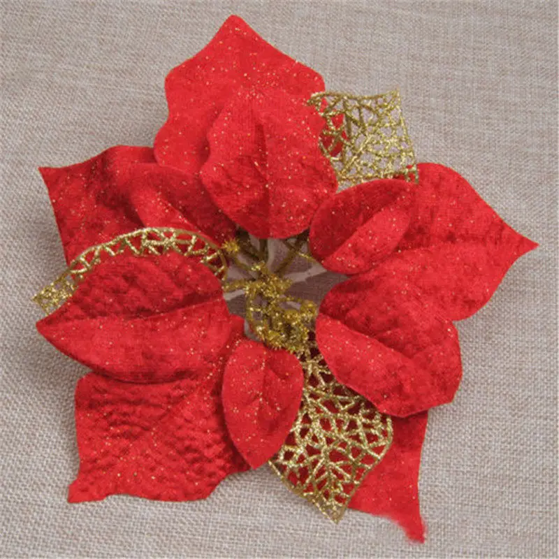 Маленькие украшения для рождественской вечеринки дерева цветов пуансеттия