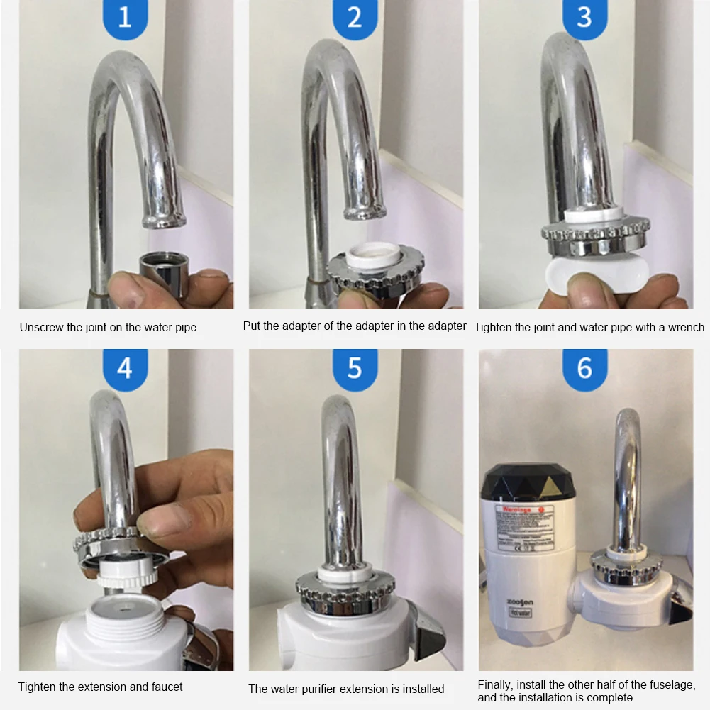 

Kitchen Electric Water Heater Tap Instant Hot Water Faucet Heater Cold Heating Faucet Tankless Instantaneous Water Heater