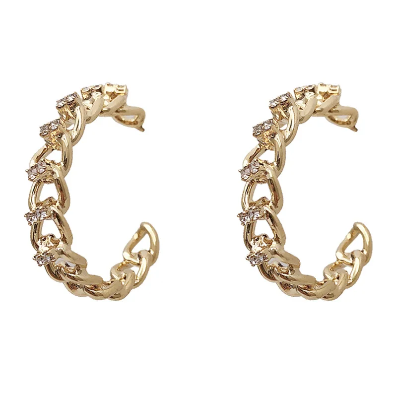 

TIMRONLY Elegant Hollow Circle Metal Hoop Earrings Sparkly CZ Zirconia Chains Earring for Women Ladies Delicate Party Jewelry